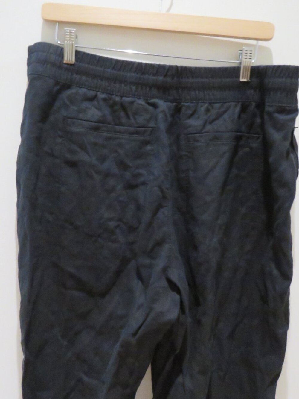 ATHLETA Retreat Linen High Rise Ankle Pant Black Large Travel Coastal Summer - Picture 9 of 12